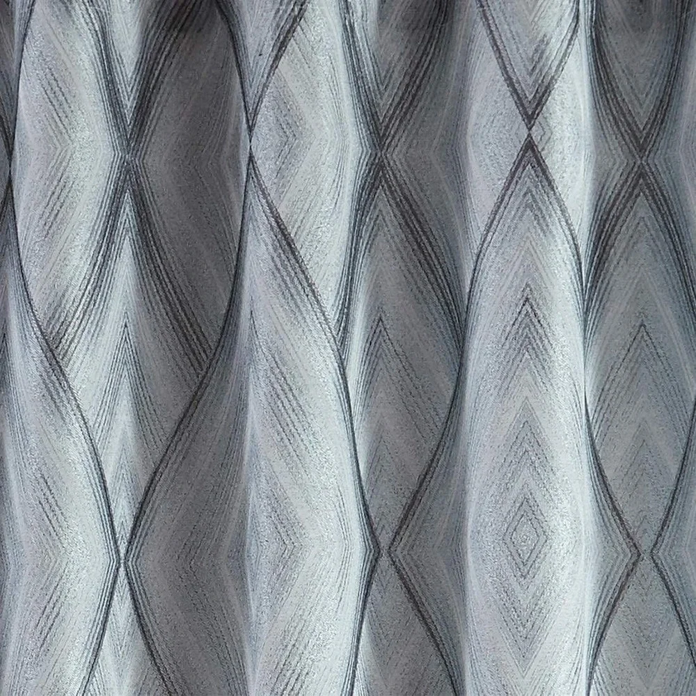 Croscill Echo Shower Curtain 72x72 Slate Grey New Geometric Diamond Woven Fabric